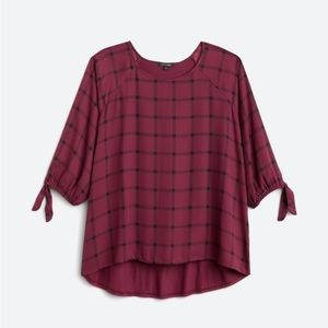 Papermoon maroon tie sleeve blose